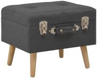 vidaXL Sitzbank Hocker mit Stauraum 40 cm Dunkelgrau Stoff