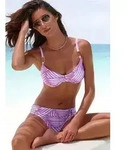 LASCANA Bikini-Hose Liv Mit goldfarbener Schnalle lila 40
