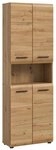 xonox.home Badm&ouml;bel-Set Ice Hochschrank Bad 4 T&uuml;ren, 1 Regal Eiche Dekor., (1-St)