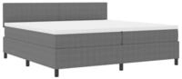 vidaXL Bett Boxspringbett Hellgrau und Wei&szlig; 200 x 200 cm Cordstoff (1-tlg)