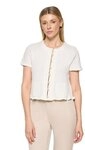 Cartoon Strickjacke Damen mit Rundhalsausschnitt (1-tlg)