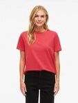 Vila Kurzarmshirt VINORA S/S T-SHIRT - NOOS Baumwollmischung, regular fit