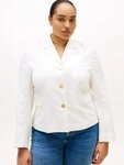 Tommy Hilfiger Curve Jackenblazer CRV LINEN MIX SLIM BLAZER in gro&szlig;en...