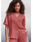 s.Oliver Pyjamaoberteil (1-teilig) aus gewebtem Musselinstoff rot 42