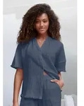 s.Oliver Pyjamaoberteil (1-teilig) aus gewebtem Musselinstoff blau 36