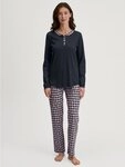 CALIDA Schlafanzug Family & Friends (2 tlg) Knopfleiste, Pure Cotton, Langarm,