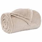 vidaXL Bett&uuml;berwurf &Uuml;berwurfdecke Beige 130 x 150 cm Fleece