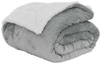 vidaXL Bett&uuml;berwurf &Uuml;berwurfdecke Grau 220 x 240 cm Fleece
