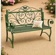 DanDiBo Gartenbank Wetterfest Patina Gr&uuml;n 120 cm 2 Sitzer Sitzbank 96021 Parkbank