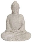 Wurm Buddhafigur Buddha Figur sitzend braun Feng Shui Polyresin Deko H 23 cm