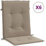 vidaXL Hochlehnerauflage, Gartenstuhlauflagen f&uuml;r Niedriglehner 6 Stk. Taupe