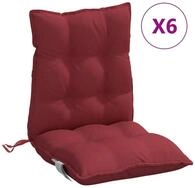 vidaXL Sitzauflage, Niedriglehner-Auflagen 6 Stk. Weinrot Oxford-Gewebe
