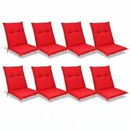 Beautissu Sitzauflage 8er Set Niedriglehner Auflagen Base NL, 100x50cm, Rot, 6cm