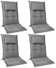 Beautissu Hochlehnerauflage 4x Premium Hochlehnerauflage 120x50x7cm, Hellgrau,