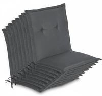 Beautissu Sitzauflage 8er Set Niedriglehner Auflage Loft NL, 100x50x6cm, Graphitgrau,