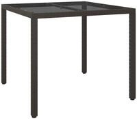 vidaXL Gartentisch Gartentisch Braun 90 x 90 x 75 cm Poly-Rattan (1-St)