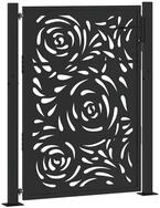 vidaXL Gartentor Gartentor Schwarz 100x125 cm Stahl Flammendesign
