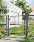 SONGMICS Gartentor Gartent&uuml;r Zaunt&uuml;r Zauntor Gartenzaun, verzinkter Stahl,