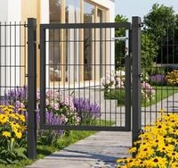 SONGMICS Gartentor Zaunt&uuml;r mit Schloss und T&uuml;rklinke, f&uuml;r Garten oder Hof,