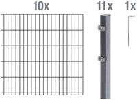 Alberts Doppelstabmattenzaun Grundset, (Set), H&ouml;he: 80-200 cm, Gesamtl&auml;nge:...