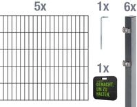 Alberts Doppelstabmattenzaun Grundset, (Set), H&ouml;he: 80-200 cm, Gesamtl&auml;nge: 4-30 m,
