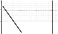 vidaXL Bett Eingebetteter Zaunpfosten 7 pcs Grau Pulverbeschichteter Stahl (7-tlg)