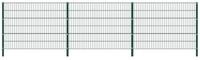 vidaXL Gartenzaun Zaunelement mit Pfosten Eisen 522 x 120 cm Gr&uuml;n, (1-St)