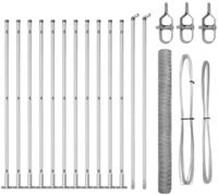 vidaXL Gartenzaun Geschwei&szlig;ter Drahtzaun mit Betonfundament 25 x 1,6 m (B x H),