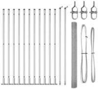vidaXL Gartenzaun Geschwei&szlig;ter Drahtzaun mit Betonfundament 25 x 1,6 m (B x H),