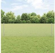 vidaXL Zaun, Zaun mit Pfosten Silber 0,6 x 50 m Stahl