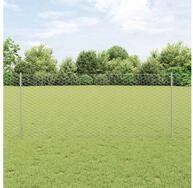 vidaXL Zaun, Zaun mit Pfosten Silber 1 x 100 m Stahl