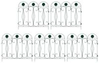 vidaXL Beetumrandung Gartenzaun 5 pcs Gr&uuml;n Stahl