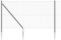 vidaXL Gartenzaun Schwei&szlig;drahtzaun mit Spikes 25 x 1 m (B x H), (1-St)