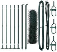 vidaXL Gartenzaun Geschwei&szlig;ter Drahtzaun mit Betonfundament 10 x 0,4 m (B x H),