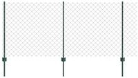 vidaXL Gartenzaun Kettenzaun mit Pfosten 25 x 1 m (B x H) Feuerverzinkter Stahl,