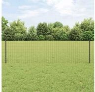 vidaXL Zaun, Zaun mit Pfosten Grau 0,6 x 25 m Stahl und PVC