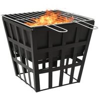 vidaXL Feuerkorb Feuerschale mit Grill 2-in-1 Feuerstelle Feuerschale Grill...
