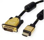 ROLINE GOLD Monitorkabel DVI (24+1) - HDMI, ST/ST Audio- & Video-Kabel, DVI-D 24+1,