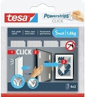tesa Klebehaken tesa Powerstrips CLICK Small 4x 2 St&uuml;ck (L x B) 60 mm x 20 mm