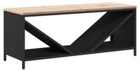 vidaXL Kaminholzregal Brennholzregal mit Holzplatte Schwarz 100,5x35,5x40 cm