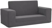 vidaXL Babym&ouml;bel-Set Kinder-Schlafsofa 2-Sitzer Anthrazit Weicher Pl&uuml;sch