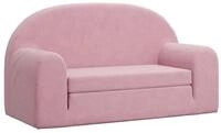 vidaXL Kindersofa, Kinder Schlafsofa 2-Sitzer Rosa Weicher Pl&uuml;sch