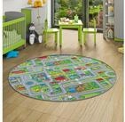 Snapstyle Kinderteppich Kinder Spiel Teppich Abenteuerland Bunt Rund, Rund, H&ouml;he: 4
