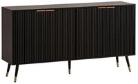 Wohnling Sideboard Sideboard Schwarz Eiche Dekor 150 cm Kommode Anrichte...