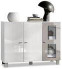 Vladon Sideboard Denjo (Kommode, mit 3 T&uuml;ren), Wei&szlig; matt/Wei&szlig;...