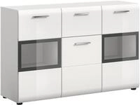xonox.home Sideboard Ice Sideboard 1 Schublade, 1 T&uuml;r, 2 Glast&uuml;ren wei&szlig; (1 St)