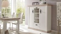 M&ouml;bel Akut Highboard Highboard Florenz Schrank Anrichte Vitrine in Oslo Pinie...