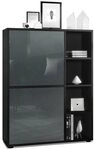 Vladon Highboard Cuba (Anrichte, mit 2 T&uuml;ren und 4 offene F&auml;cher), Schwarz