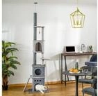 PawHut Kratzbaum Katzenbaum Deckenhoch Kletterbaum mit Katzenspielzeug, Sisal...