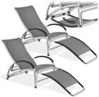 tectake Gartenliege Sonnenliege, 2 in 1 Funktion, verstellbare R&uuml;ckenlehne,